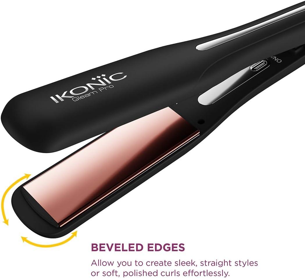 Ikonic Hair Straightener Gleam Pro – Rose Gold Titanium – Black